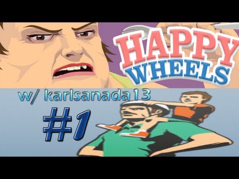 Let's Play: HAPPY WHEELS w/ karlsanada13 - PART 1 - PEWDIEPIE QUIZ. :O ...