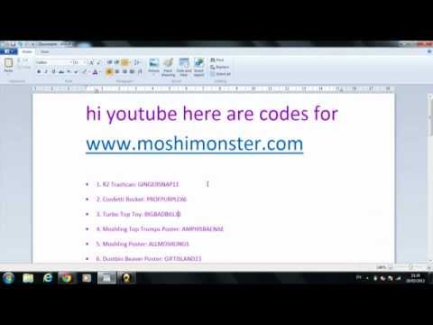 Moshi Secret Codes