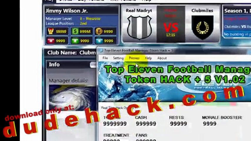 Top Eleven Football Manager Hack (Top Eleven Football Manager Hack Token V1.02)