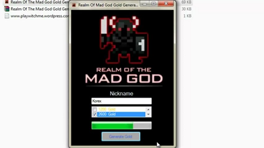 Realm Of The Mad God Gold Hack / May June 2012 Update / FREE Download Working