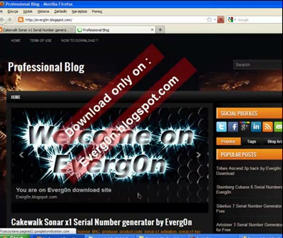 Sonar x1 Serial Number Generator by Everg0n for Free | PopScreen