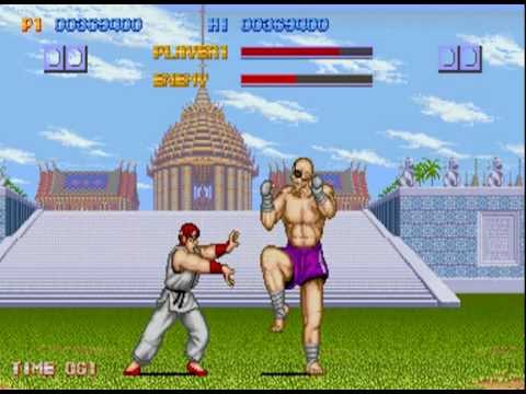 Street Fighter 1 (Arcade) Thailand Stage 2: Ryu vs. Sagat + Ending 