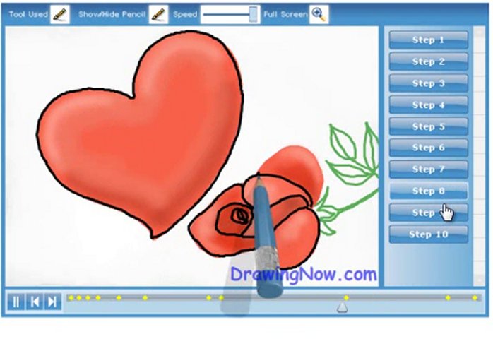 How to draw a Heart with a Rose PopScreen