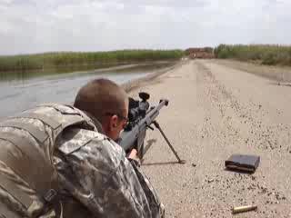 Guy Shooting 50 Cal Sniper Rifle