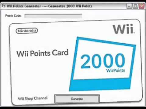 Wii Points Card Codes Generator